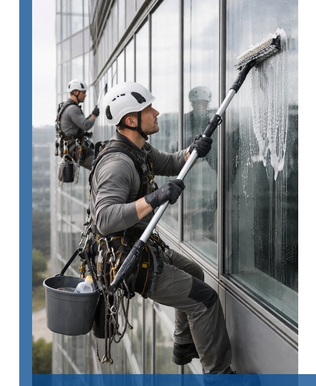 Высотная мойка сплошного остекления с выездом в Донском