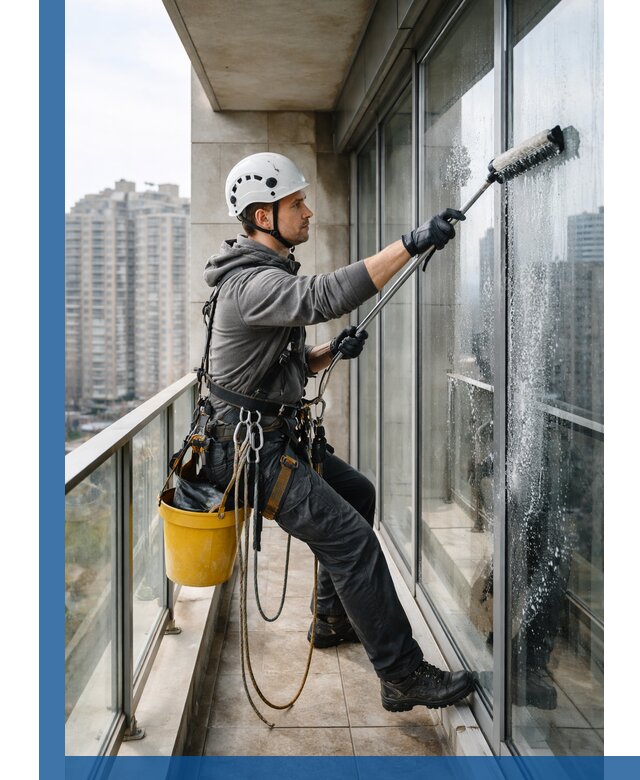 Профессиональная мойка балконного остекления в Донском