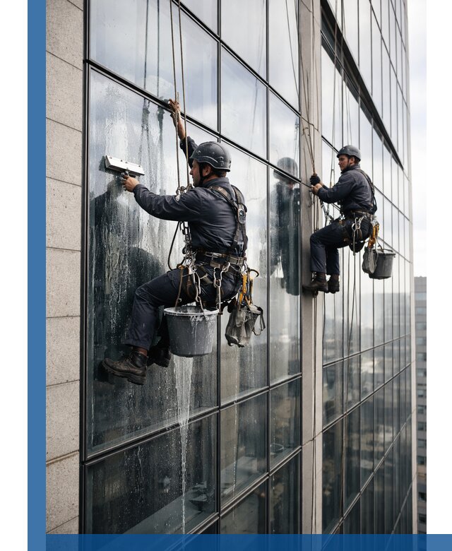 Профессиональная мойка стеклянных фасадов зданий в Донском