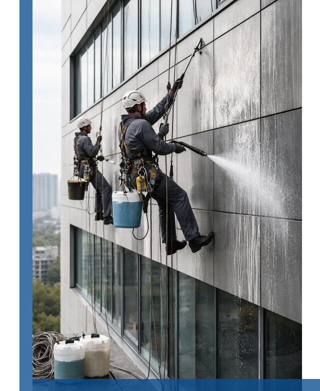 Профессиональная мойка вентилируемых фасадов в Донском