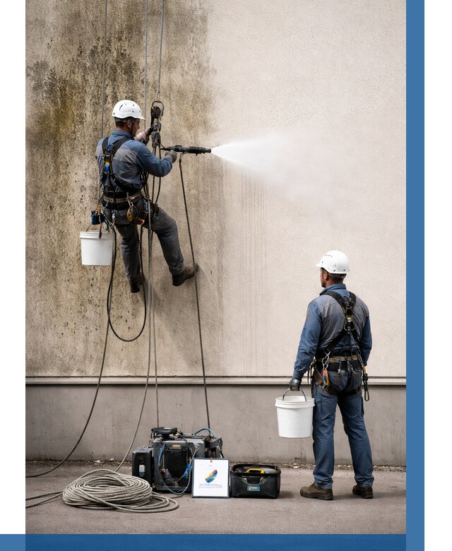 Очистка фасада от плесени в Донском от 304 р. | ВЫСОТНИК-Днс