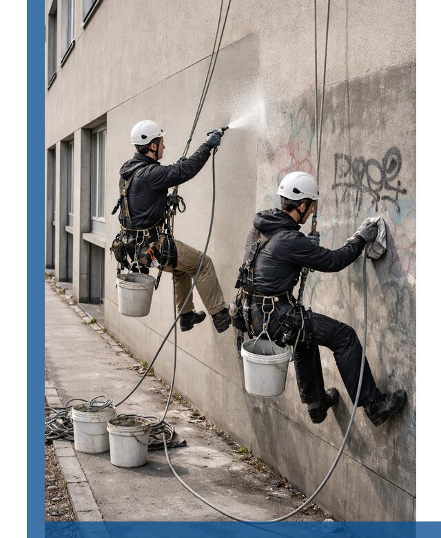 Антиграффити покрытие фасада с защитой от надписей в Донском