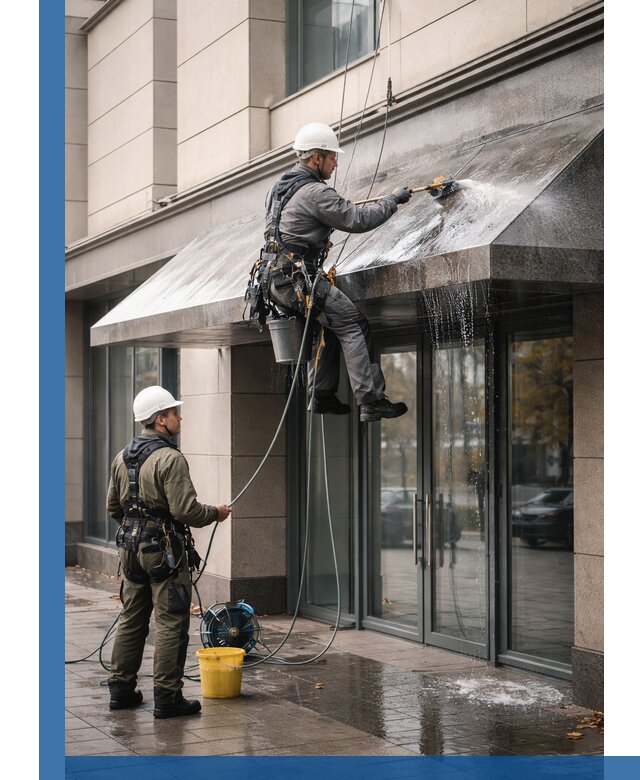 Профессиональная мойка козырьков и навесов в Донском