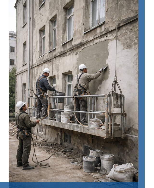 Капитальный ремонт фасада в Донском от 4255 р. | ВЫСОТНИК-Днс