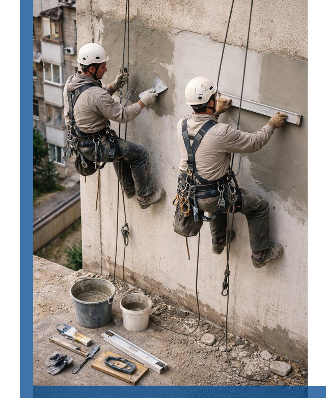 Комплексный ремонт штукатурного фасада с гарантией в Донском