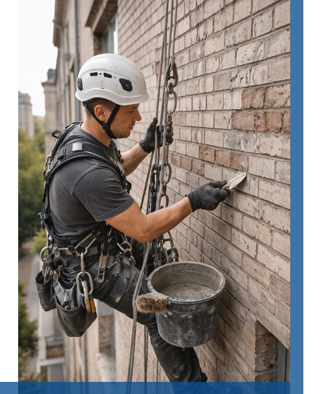 Ремонт кирпичной кладки фасада в Донском от 1824 р. | ВЫСОТНИК-Днс