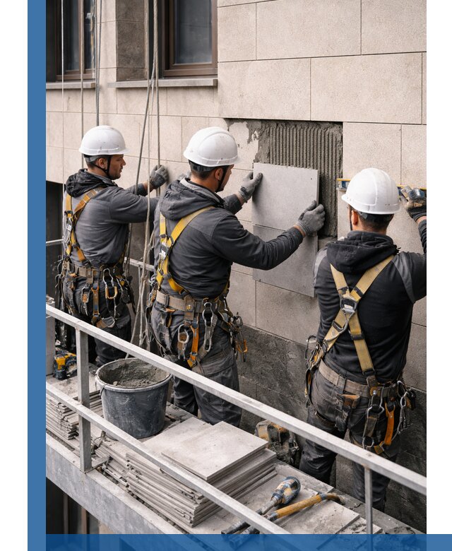 Ремонт облицовки фасада плиткой в Донском с гарантией