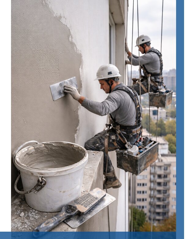 Шпаклевка фасада на высоте в Донском от 709 р. | ВЫСОТНИК-Днс