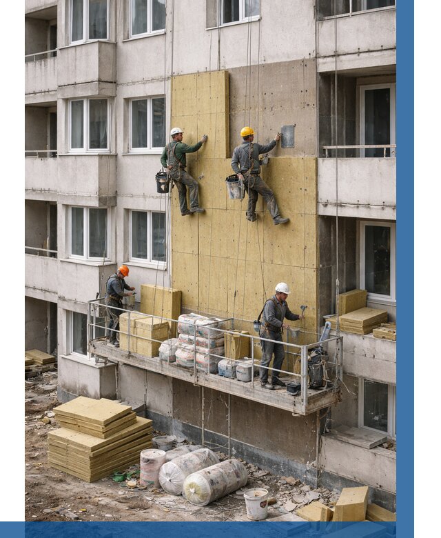 Утепление фасада минватой в Донском от 1520 р. | ВЫСОТНИК-Днс