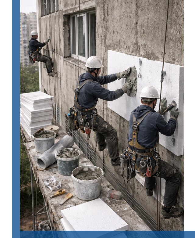 Утепление фасада пенополистиролом в Донском под ключ