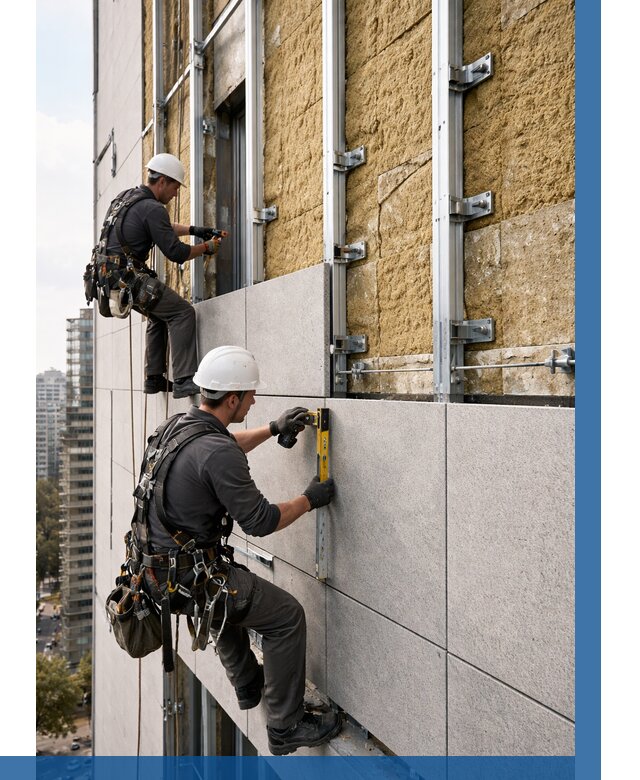 Монтаж вентилируемого фасада в Донском от 3546 р. | ВЫСОТНИК-Днс