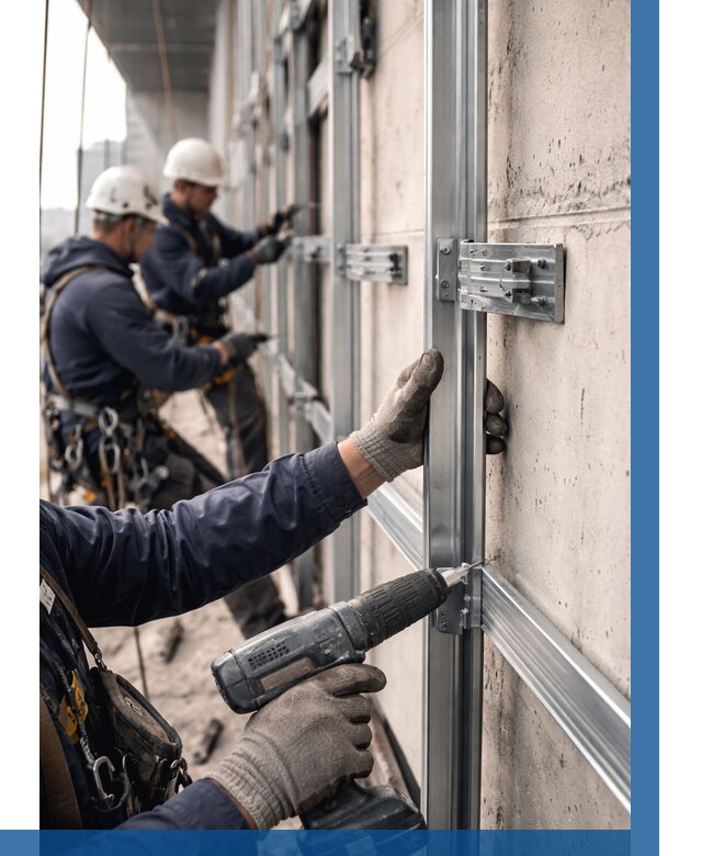 Монтаж подсистемы вентфасада в Донском от 861 р. | ВЫСОТНИК-Днс