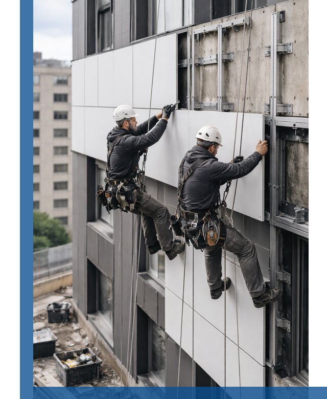 Монтаж композитных панелей фасада в Донском под ключ