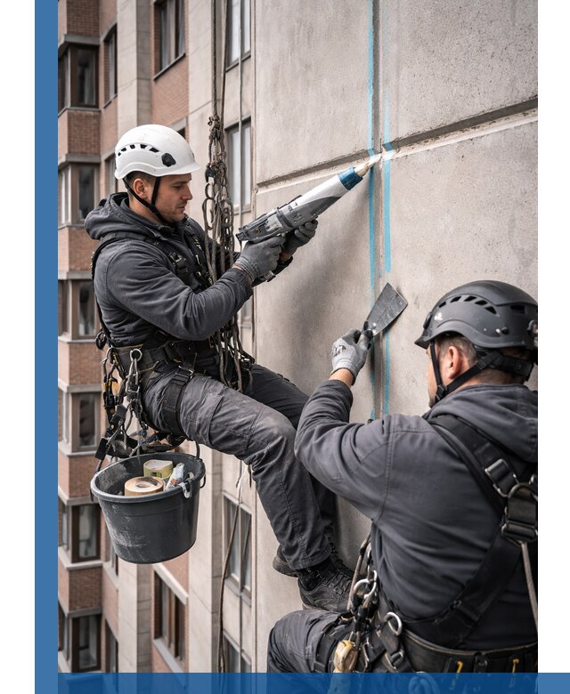 Вторичная герметизация швов фасада и кровли в Донском