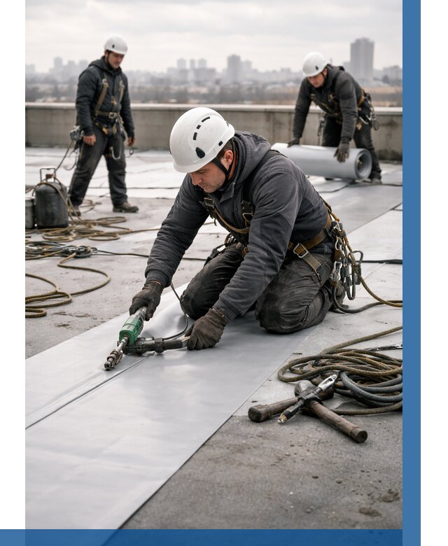 Ремонт мембранной кровли в Донском от 1824 р./м2 | ВЫСОТНИК-Днс