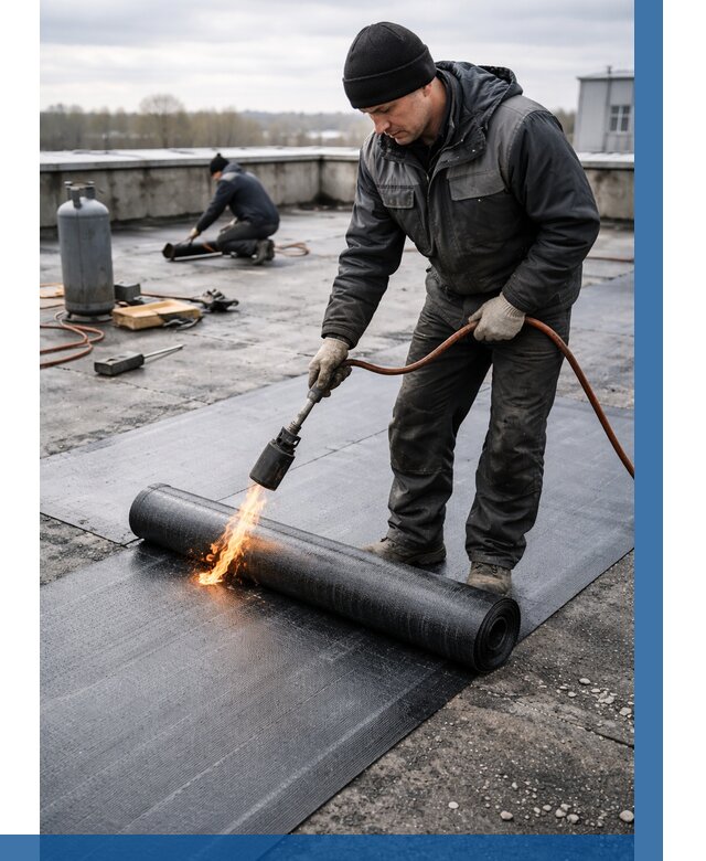 Ремонт наплавляемой кровли в Донском от 709 р. | ВЫСОТНИК-Днс