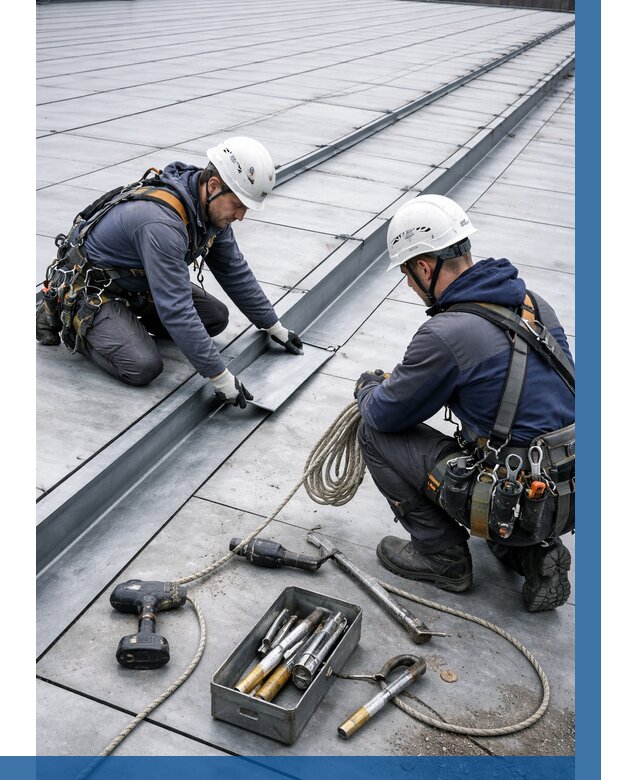 Ремонт фальцевой кровли в Донском от 709 р. | ВЫСОТНИК-Днс