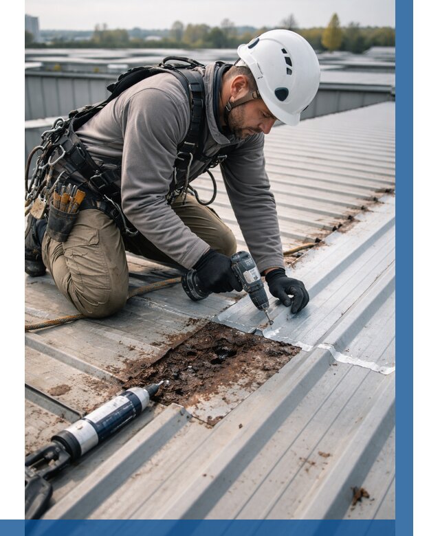 Ремонт профнастила на кровле в Донском от 709 р. | ВЫСОТНИК-Днс