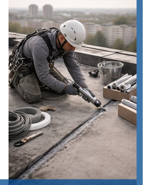 Герметизация швов кровли в Донском от 456 р./м2 | ВЫСОТНИК-Днс