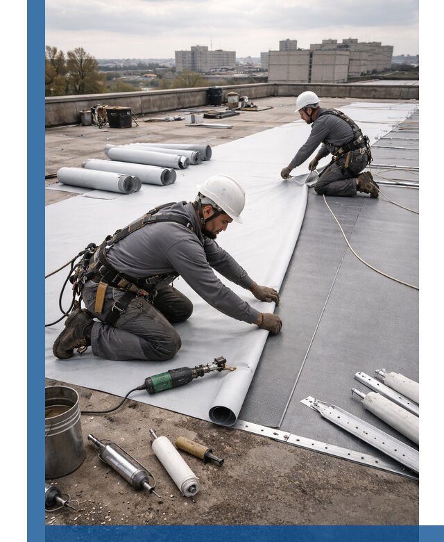 Монтаж мембранной кровли в Донском для промышленных зданий