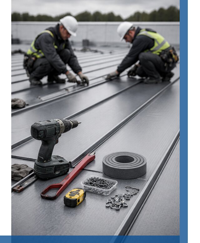 Монтаж фальцевой кровли в Донском от 1824 р. | ВЫСОТНИК-Днс