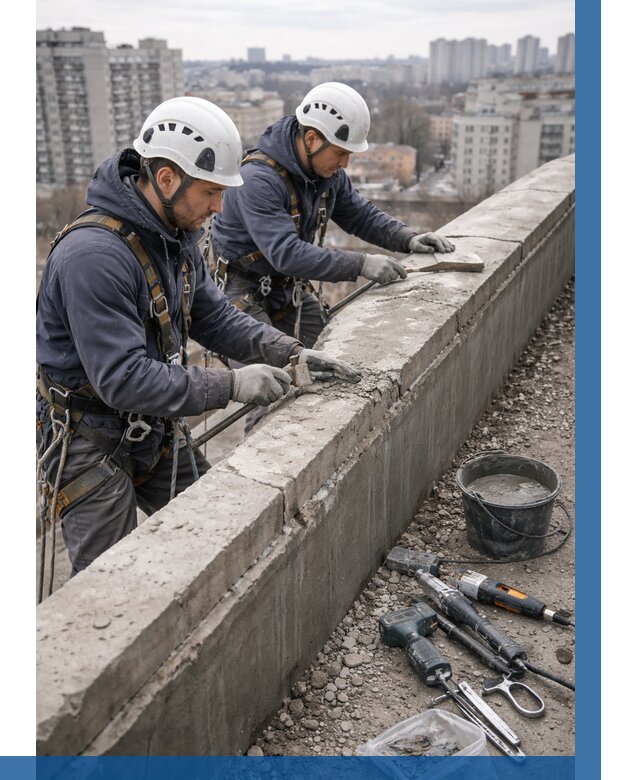 Ремонт парапета на кровле в Донском от 1520 р. | ВЫСОТНИК-Днс