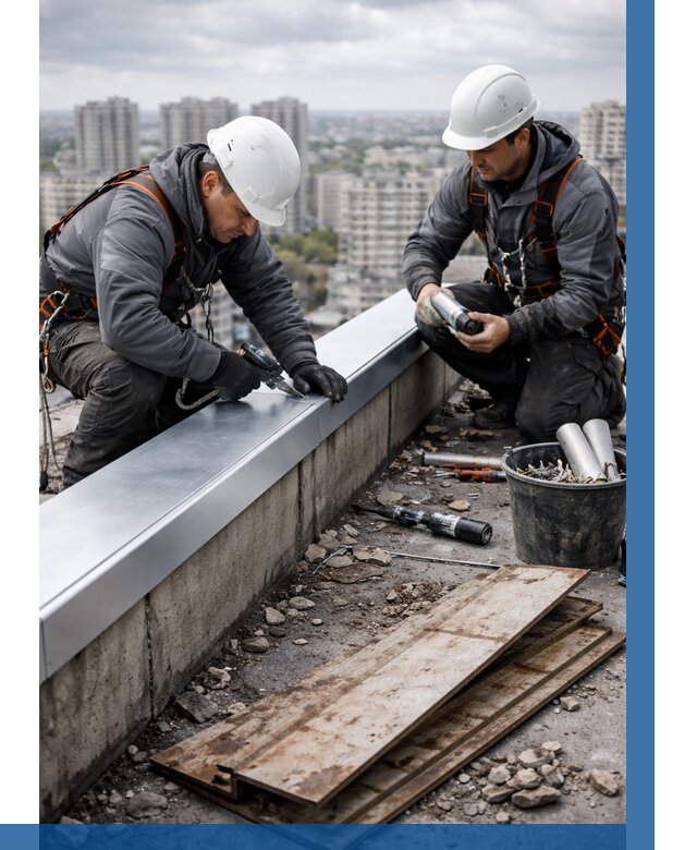 Замена парапетных крышек под ключ в Донском от 1216 р. | ВЫСОТНИК-Днс