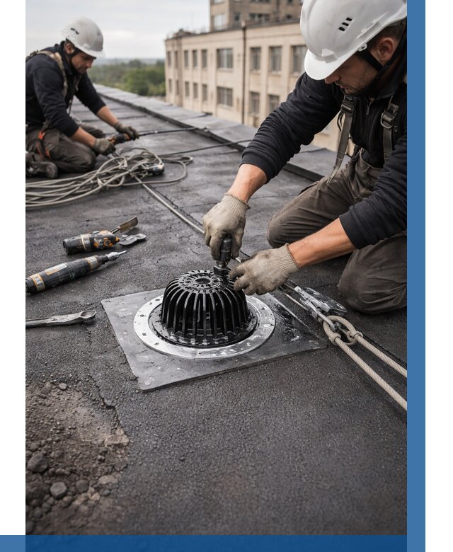 Установка водосточных воронок в Донском цена от 3546 р. | ВЫСОТНИК-Днс