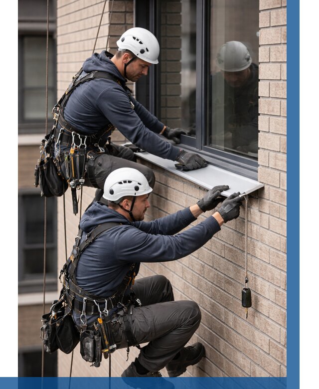 Монтаж оконных отливов под ключ в Донском от 3546 р. | ВЫСОТНИК-Днс