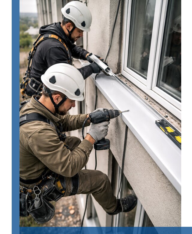 Профессиональный монтаж оконных отливов и отведения воды в Донском