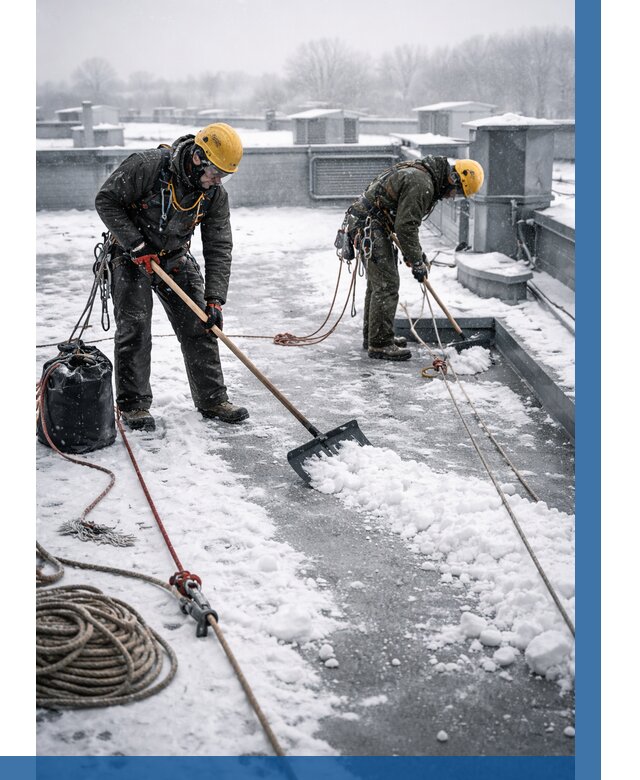 Очистка крыши от снега в Донском от 7599 р. | ВЫСОТНИК-Днс