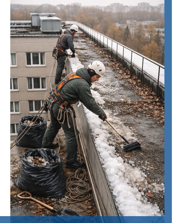 Очистка кровли по периметру в Донском от 557 р. | ВЫСОТНИК-Днс