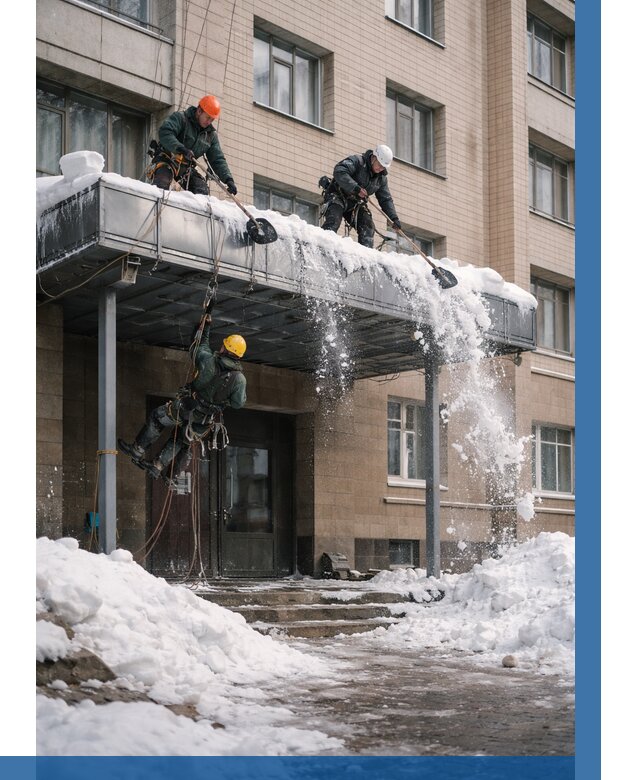 Очистка козырьков от снега в Донском от 3546 р. | ВЫСОТНИК-Днс