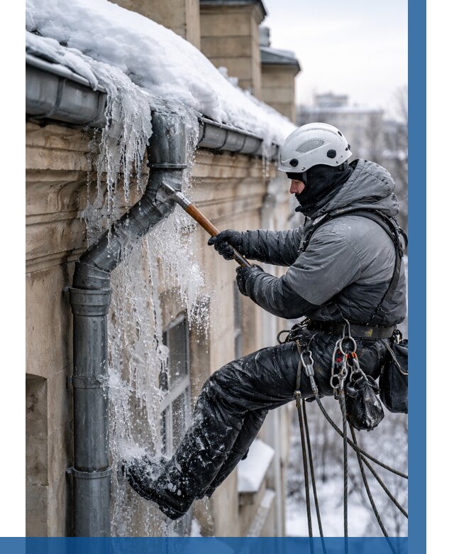 Очистка водостоков от льда в Донском от 3546 р. | ВЫСОТНИК-Днс