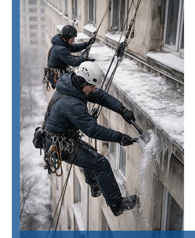 Удаление наледи и сосулек с карнизов в Донском профессионально