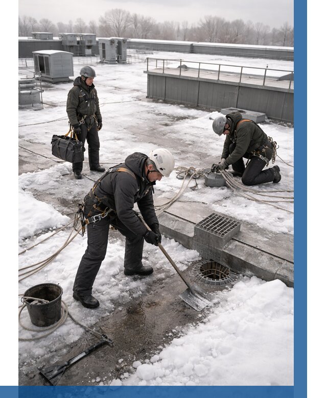 Абонентское обслуживание кровли зимой в Донском от 8106 р. | ВЫСОТНИК-Днс