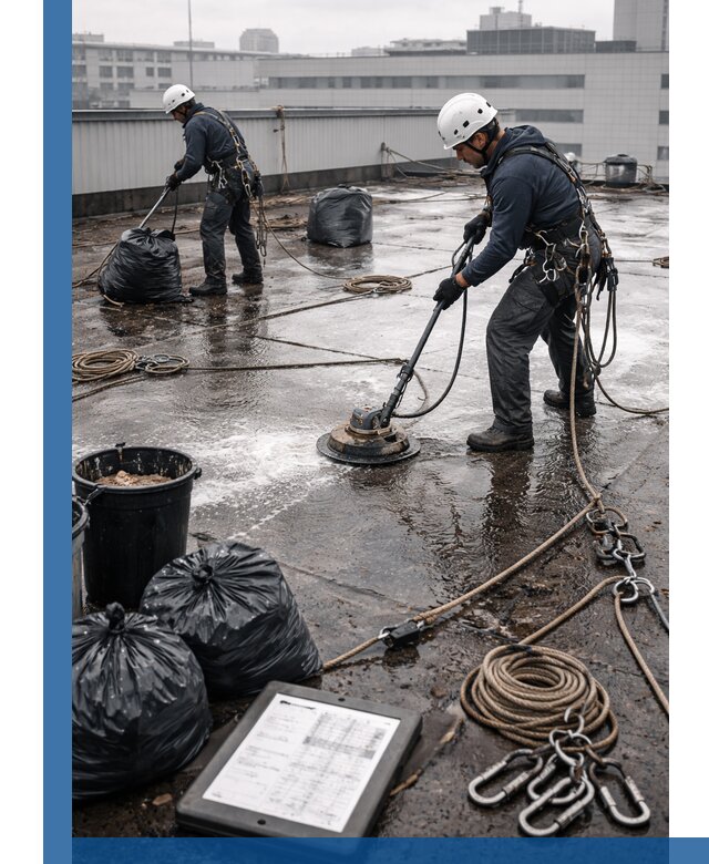 Плановая очистка кровли по графику в Донском для безопасности