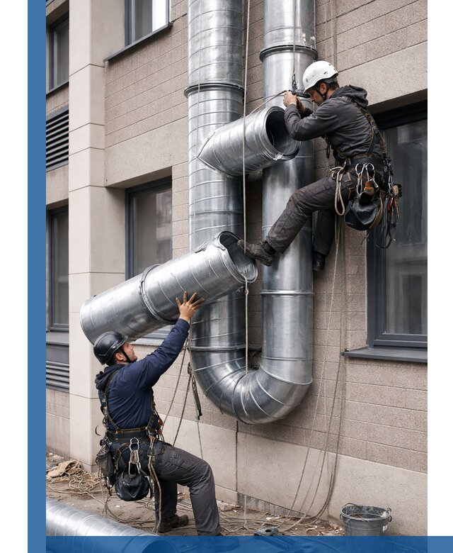 Монтаж фасадных воздуховодов в Донском с герметизацией и крепежом