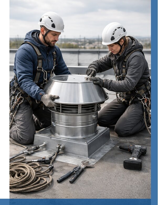 Установка дефлекторов на кровле в Донском от 4559 р. | ВЫСОТНИК-Днс