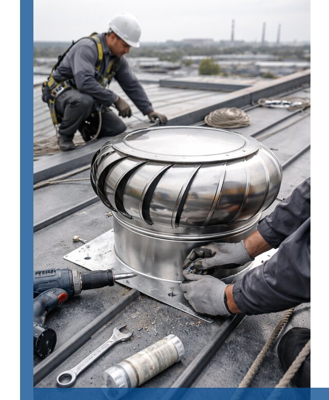 Установка дефлекторов на кровле в Донском профессионально