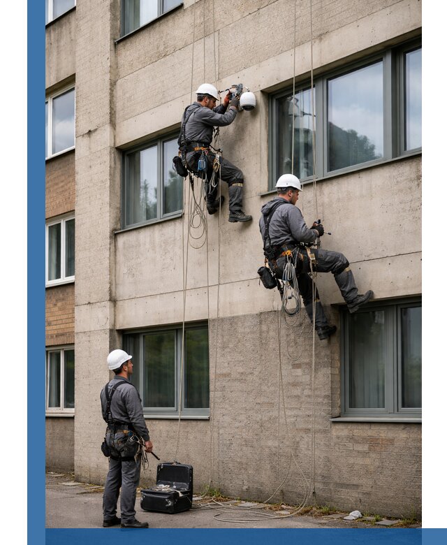 Монтаж фасадных камер видеонаблюдения в Донском под ключ