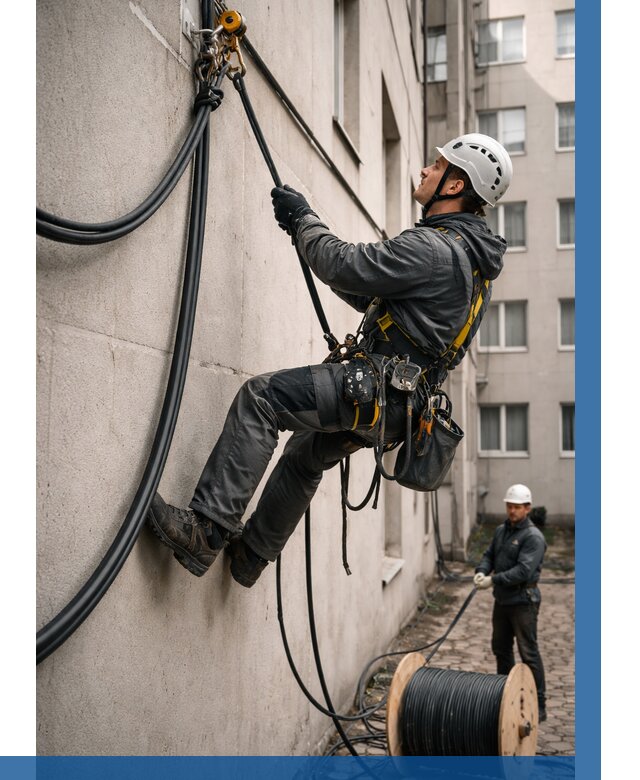 Протяжка кабеля питания на высоте в Донском от 456 р. | ВЫСОТНИК-Днс