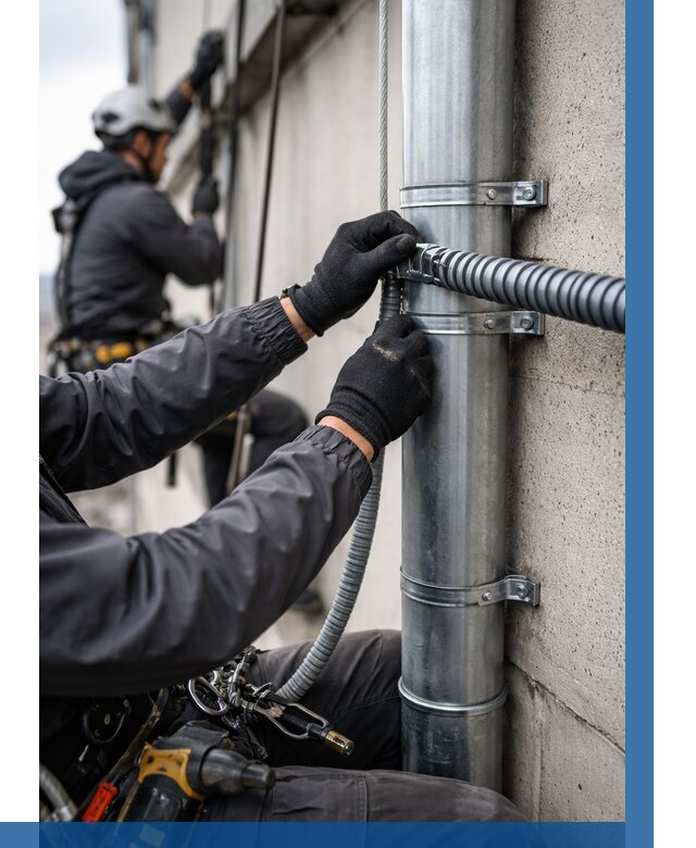 Монтаж гофры для кабеля в Донском от 304 р. | ВЫСОТНИК-Днс