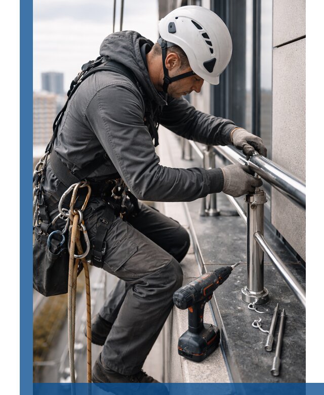 Монтаж ограждений на высоте в Донском для зданий и конструкций