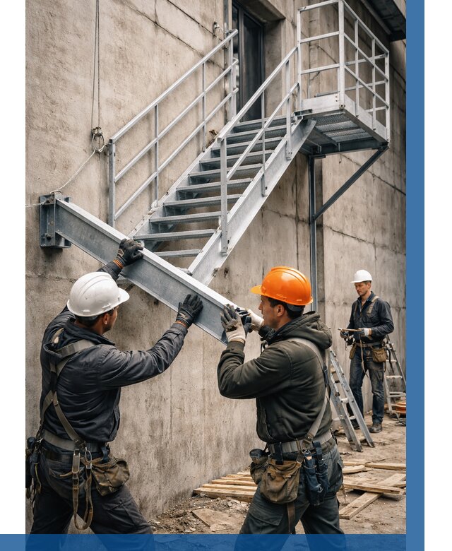 Монтаж металлических лестниц в Донском от 15198 р. | ВЫСОТНИК-Днс