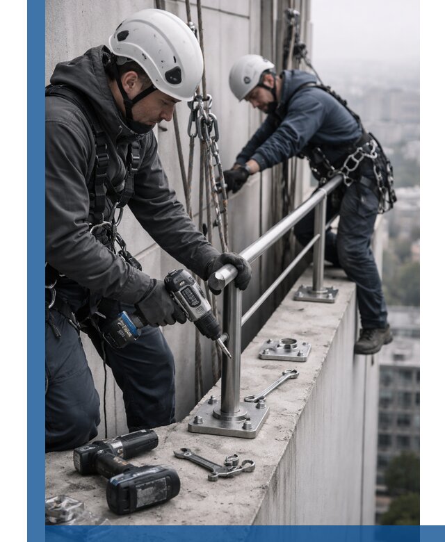 Монтаж перил на высоте в Донском для жилых и промобъектов