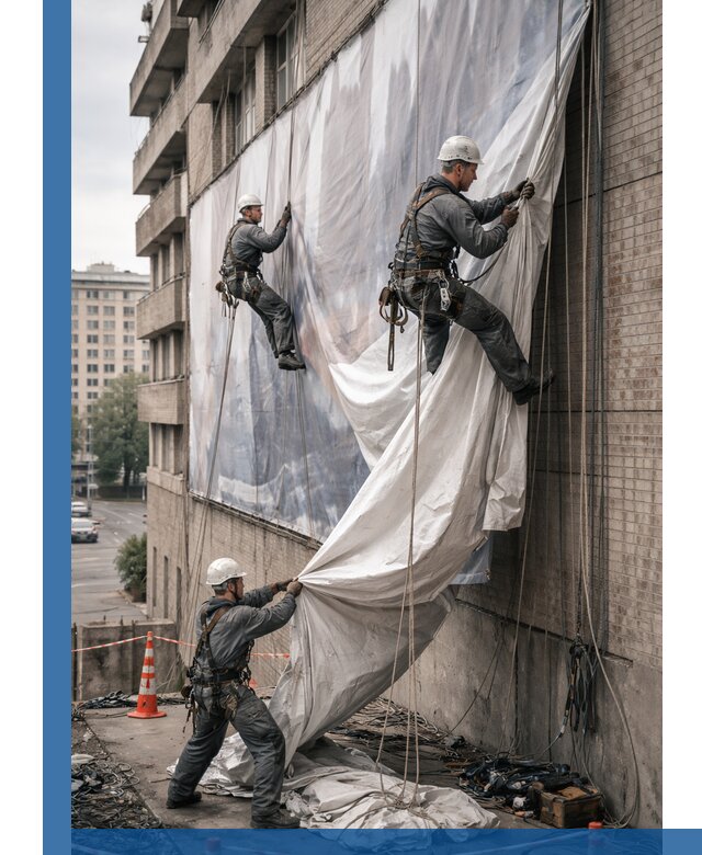 Демонтаж баннеров с фасада в Донском оперативно и безопасно