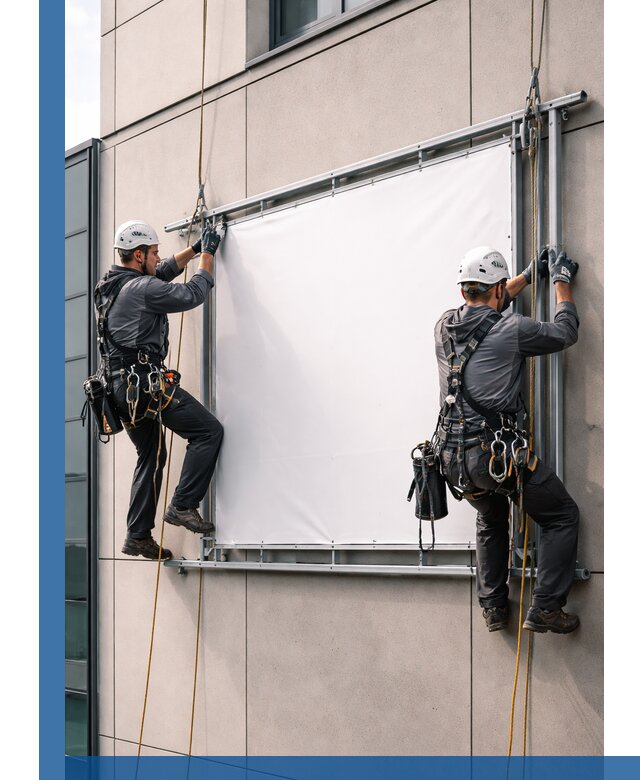 Монтаж наружной рекламной вывески в Донском под ключ