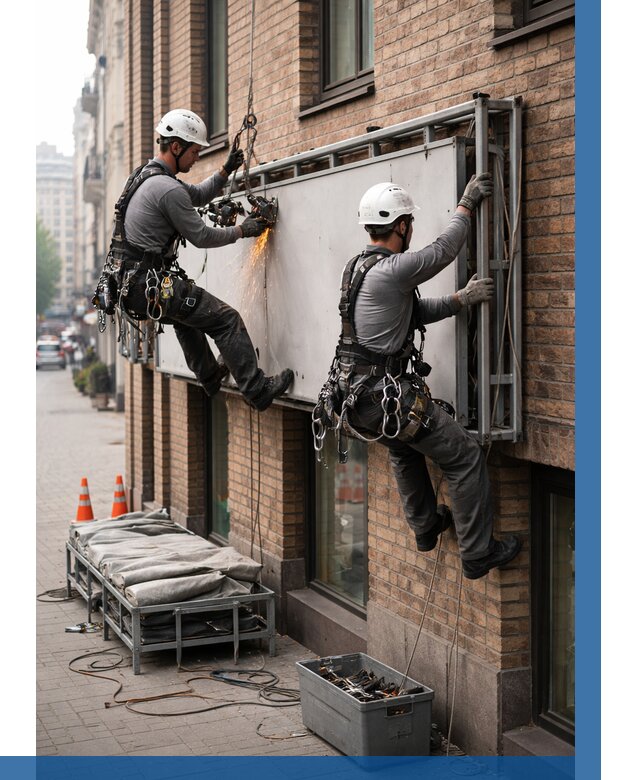 Демонтаж рекламной вывески в Донском от 6586 р. | ВЫСОТНИК-Днс