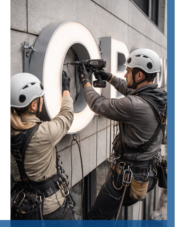 Монтаж световых букв в Донском от 3040 р. под ключ ВЫСОТНИК-Днс